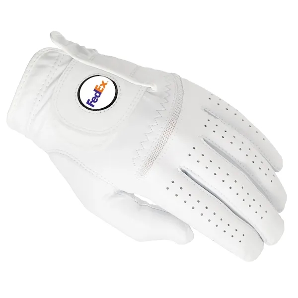 Golf glove with a leather palm and magnetic ball marker.... from ASI 57653 Gold Bond