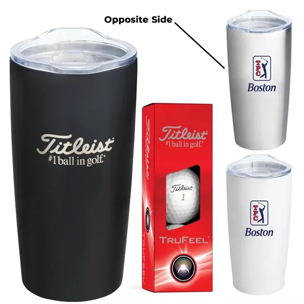 3-Ball tumbler with golf balls and double-wall insulation.... from ASI 57653 Gold Bond
