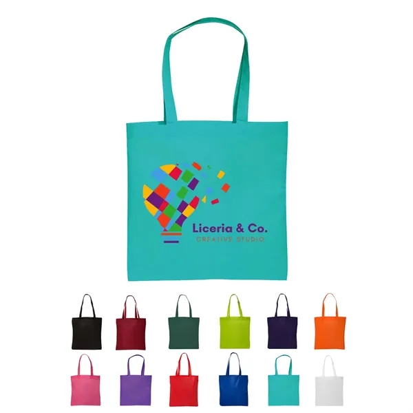13.5" x 14.5" 80GSM non-woven material tote bag with 22" handles.... from ASI 63549 Jornik Manufacturing Corp