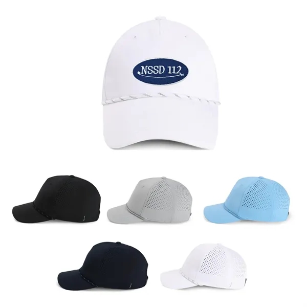 Performance fabric with moisture-wicking properties,Structured 5-panel mid-crown profile with 'bounce back'... from ASI 72657 Active Life Promo / Active Life