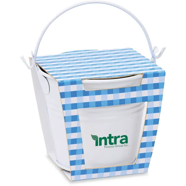 Mini bucket planter kit featuring a soil disk, seed packet and... from ASI 54100 Fields Manufacturing Inc / Sprout Tyme Line by American Greenwood