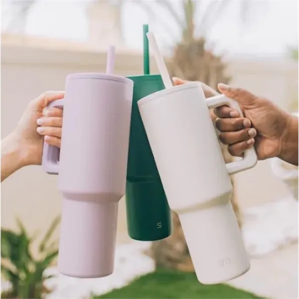 40oz cupholder friendly tumbler with handle, leak resistant lid.... from ASI 41561 Brand Box USA, LLC