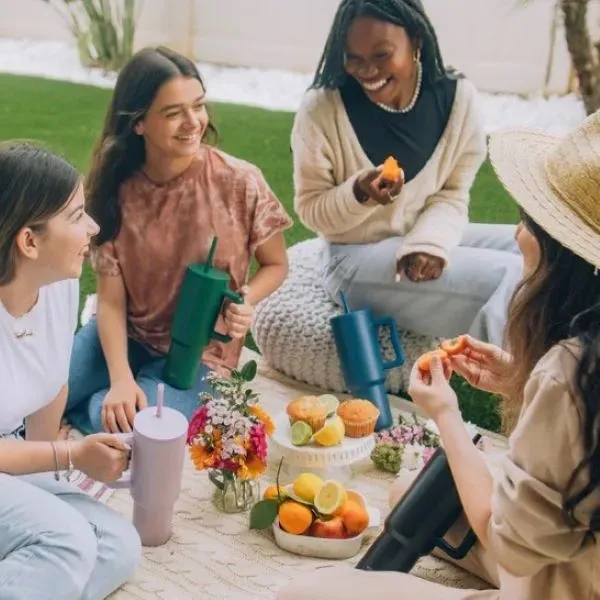 40oz cupholder friendly tumbler with handle, leak resistant lid.... from ASI 41561 Brand Box USA, LLC