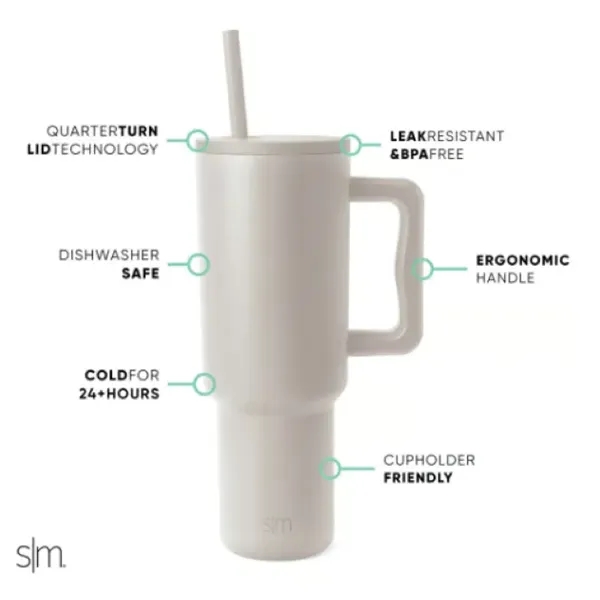 40oz cupholder friendly tumbler with handle, leak resistant lid.... from ASI 41561 Brand Box USA, LLC