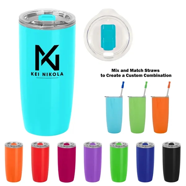 19 oz. acrylic double wall tumbler with slide action, spill-resistant lid.... from ASI 61125 Hit Promotional Products / Hit®