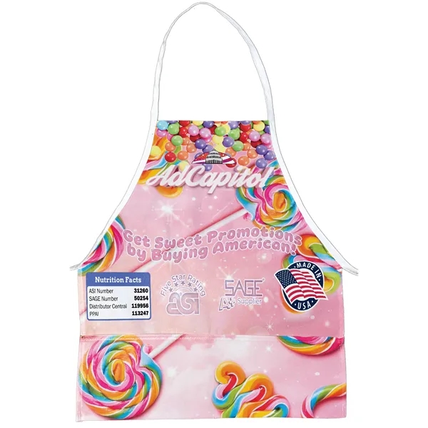 Sublimated apron measuring 18 inches wide by 21 inches tall with... from ASI 31260 AdCapitol
