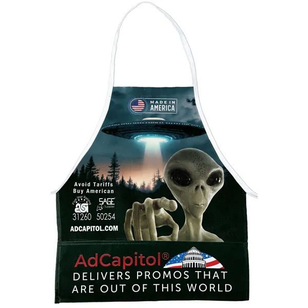 Sublimated apron measuring 18 inches wide by 21 inches tall with... from ASI 31260 AdCapitol