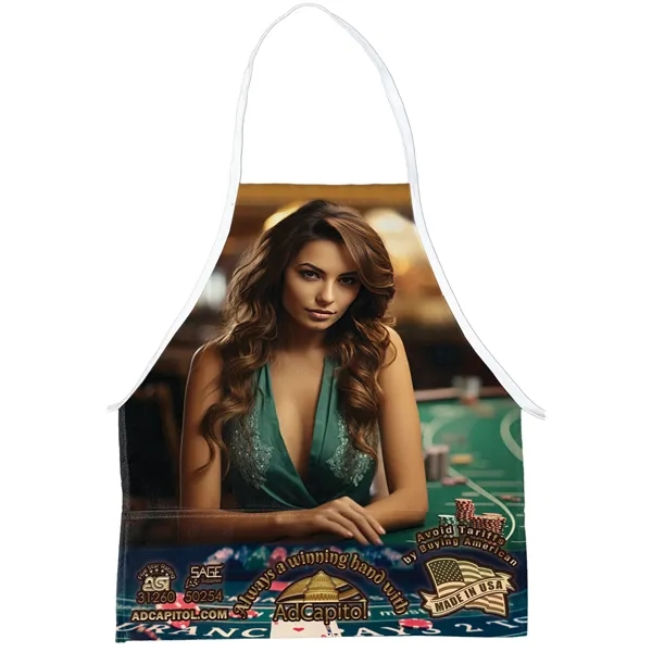 Sublimated apron measuring 18 inches wide by 21 inches tall with... from ASI 31260 AdCapitol
