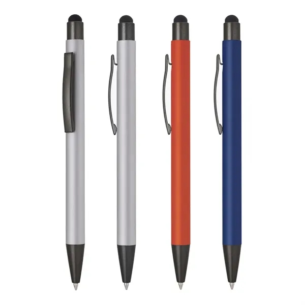 Stylus pen with rubber barrel in three colors.... from ASI 31517 Admart Products
