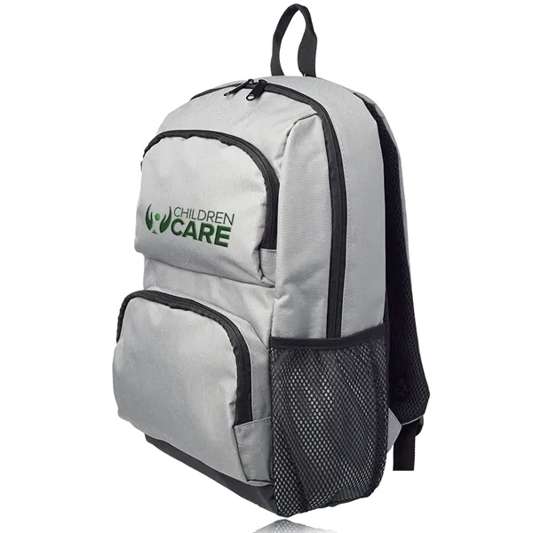 17" laptop backpack with multiple pockets, adjustable straps and webbed top... from ASI 39552 BEL Promo