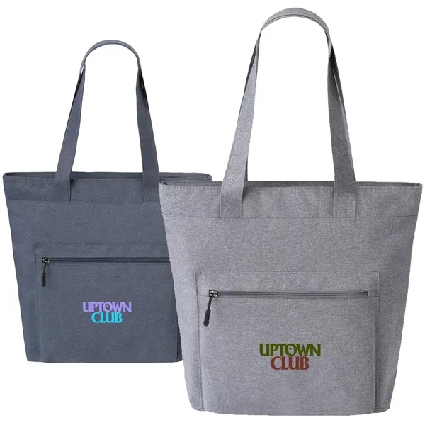 15" x 16" heathered polyester tote bag with PVC coating.... from ASI 39552 BEL Promo