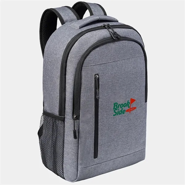 Professional business backpack made from recycled polyester and a PVC coating.... from ASI 39552 BEL Promo