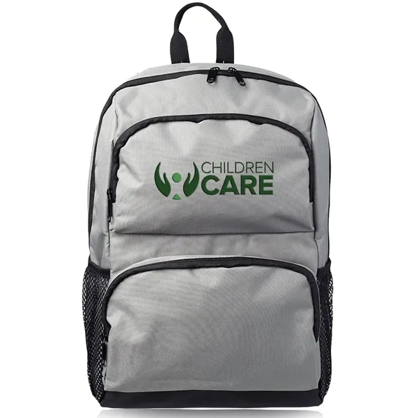 17" laptop backpack with multiple pockets, adjustable straps and webbed top... from ASI 39552 BEL Promo