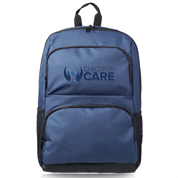 17" laptop backpack with multiple pockets, adjustable straps and webbed top... from ASI 39552 BEL Promo