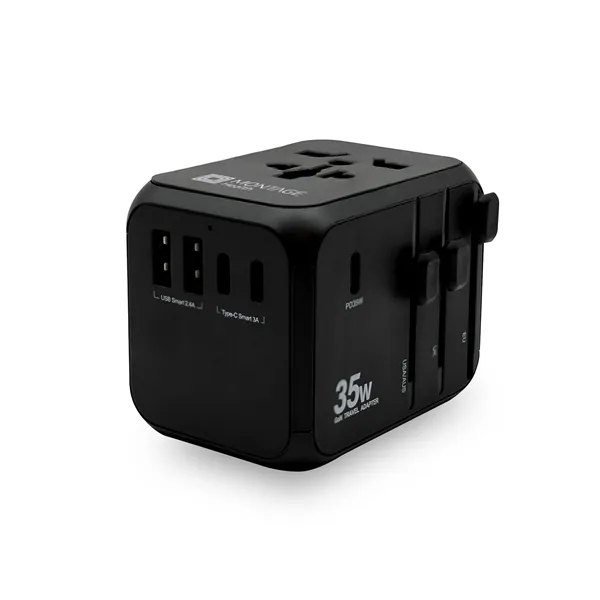 A international travel adapter upgraded with GaN technology. Delivers faster charging... from ASI 91435 Tomax USA