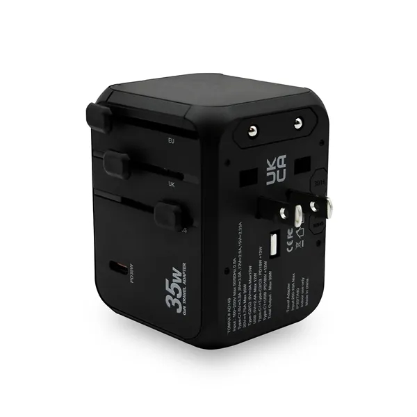 A international travel adapter upgraded with GaN technology. Delivers faster charging... from ASI 91435 Tomax USA