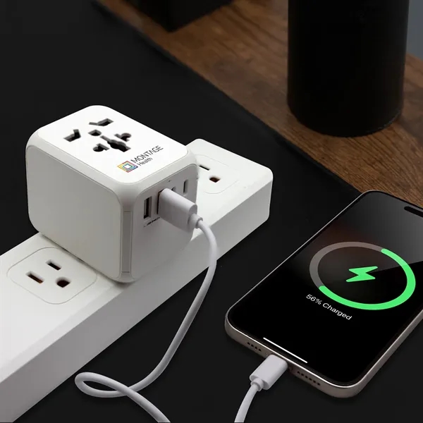 A international travel adapter upgraded with GaN technology. Delivers faster charging... from ASI 91435 Tomax USA