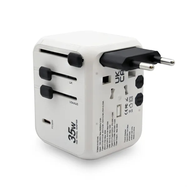 A international travel adapter upgraded with GaN technology. Delivers faster charging... from ASI 91435 Tomax USA