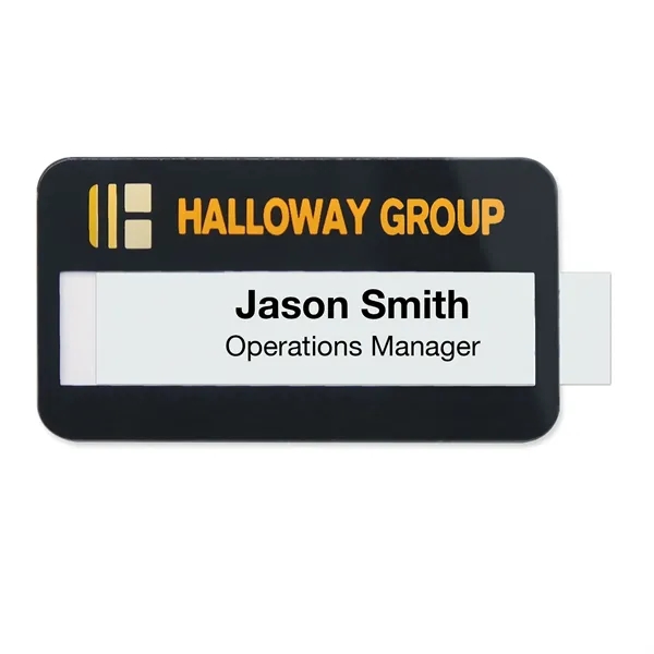 Reusable, professional looking, personalized name badges in an instant! Printed in... from ASI 79898 Promovision / PROMOVISION