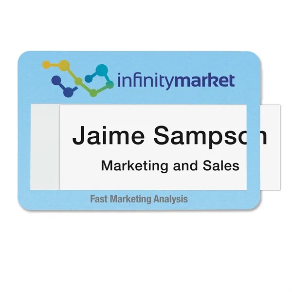 Reusable, professional looking, personalized name badges in an instant! Printed in... from ASI 79898 Promovision / PROMOVISION