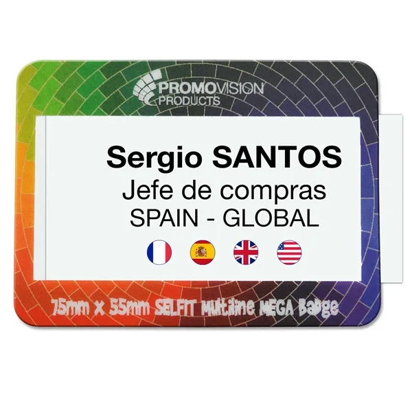 Reusable, professional looking, personalized name badges in an instant! Printed in... from ASI 79898 Promovision / PROMOVISION