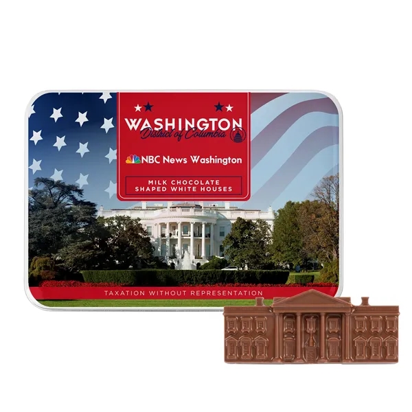 Gift Tin with White House Chocolates... from ASI 44900 NC Custom (CI/Lanco) / Chocolate Inn