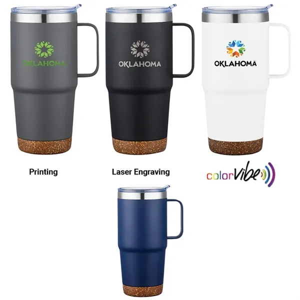 24 Oz. Stainless Steel Vacuum Mug with Powder Coating and Cork... from ASI 99030 Zipline / Zipline®