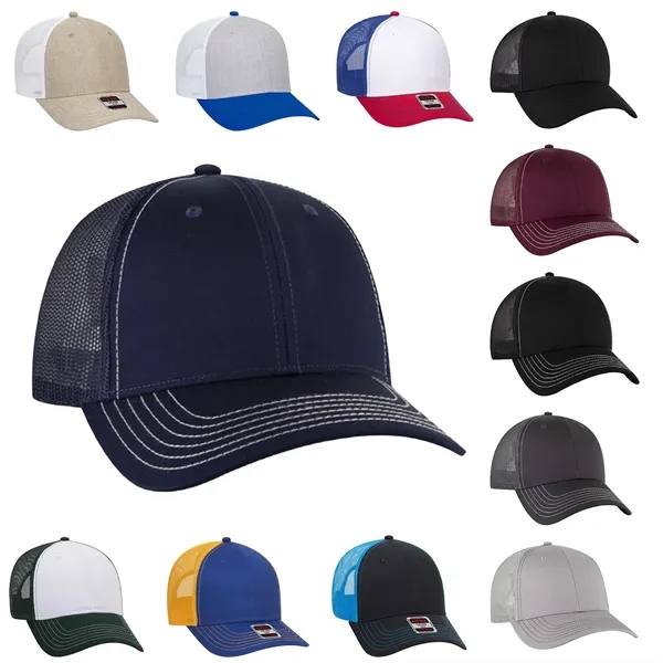 OTTO 6-Panel Low Profile Mesh Back Trucker Hat... from ASI 30208 A P Specialties / AP Specialties