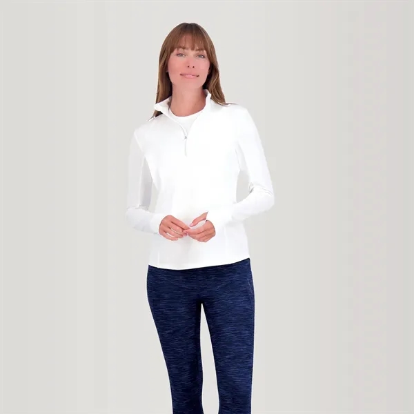 Women's zip mock pullover w/thumbholes at cuff to help keep sleeves... from ASI 38120 Ball Pro / Diversified Quality Kitchenware / Branded Apparel Designs