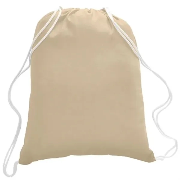 Natural canvas drawstring backpack ideal for events, giveaways, and everyday use.... from ASI 67075 Leprechaun Promotions, LLC