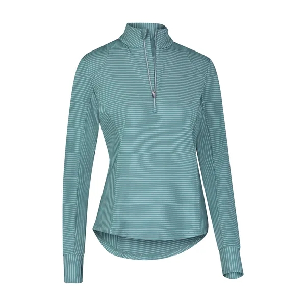 Women's zip mock pullover w/thumbholes at cuff to help keep sleeves... from ASI 38120 Ball Pro / Diversified Quality Kitchenware / Branded Apparel Designs