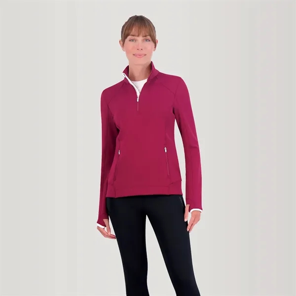 Women's quarter-zip mock pullover gives you the flexibility to swing and... from ASI 38120 Ball Pro / Diversified Quality Kitchenware / Branded Apparel Designs