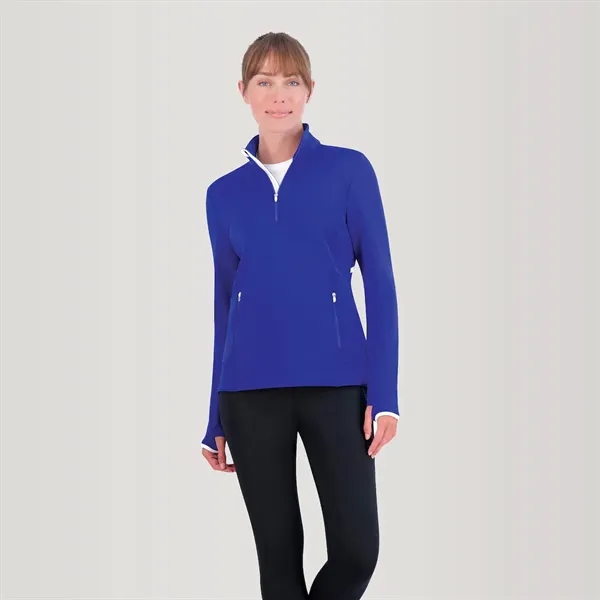 Women's quarter-zip mock pullover gives you the flexibility to swing and... from ASI 38120 Ball Pro / Diversified Quality Kitchenware / Branded Apparel Designs