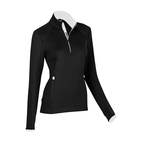 Women's quarter-zip mock pullover gives you the flexibility to swing and... from ASI 38120 Ball Pro / Diversified Quality Kitchenware / Branded Apparel Designs