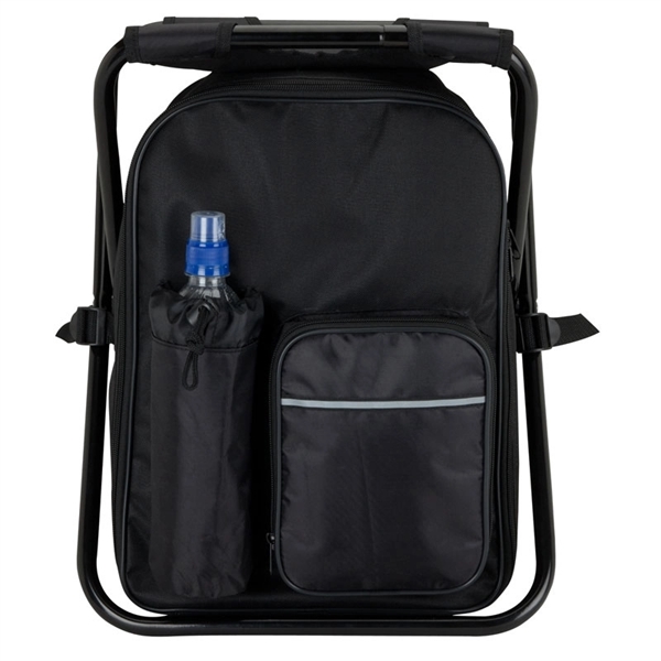 Cooler backpack with built-in chair; 24-can capacity and made from polyester... from ASI 67866 Logomark/Valumark