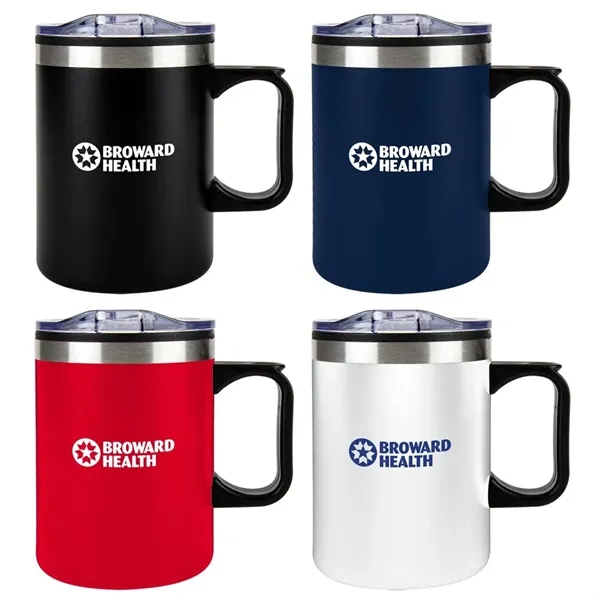 14 oz. insulated stainless steel mug with handle and locking lid.... from ASI 88060 Snugz/USA Inc