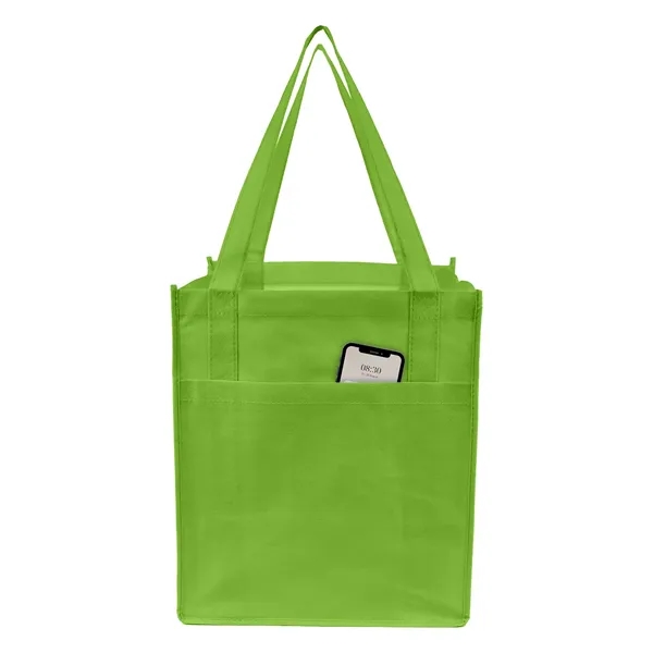 13" x 15" x 10" non-woven polypropylene pocket tote bag with... from ASI 37980 Bagworld