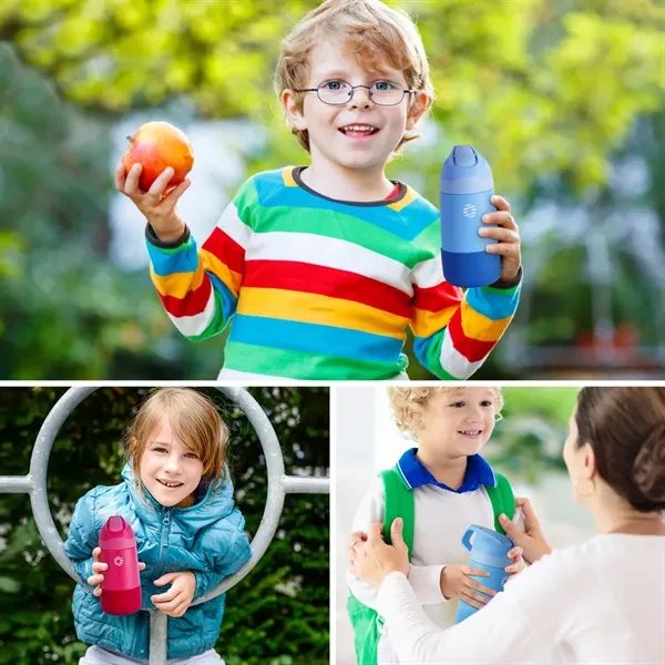 Leak-proof, lightweight kids bottle with easy-open lid, BPA-free 316 stainless steel,... from ASI 64845 Kin Image Inc / Himmers International Inc. DBA Kin Image Inc