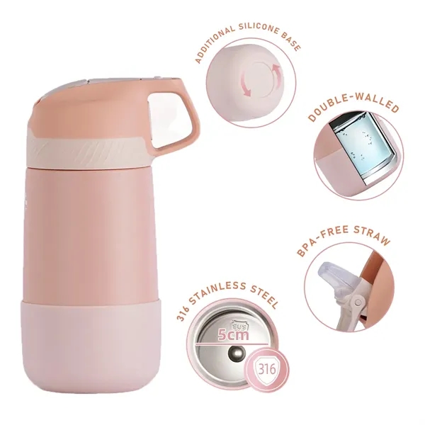 Leak-proof, lightweight kids bottle with easy-open lid, BPA-free 316 stainless steel,... from ASI 64845 Kin Image Inc / Himmers International Inc. DBA Kin Image Inc