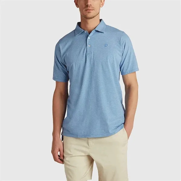 A striped knit polo made from the softest Peruvian Pima Cotton... from ASI 38120 Ball Pro / Diversified Quality Kitchenware / Branded Apparel Designs