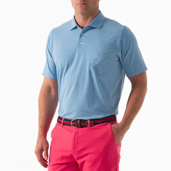 A striped knit polo made from the softest Peruvian Pima Cotton... from ASI 38120 Ball Pro / Diversified Quality Kitchenware / Branded Apparel Designs