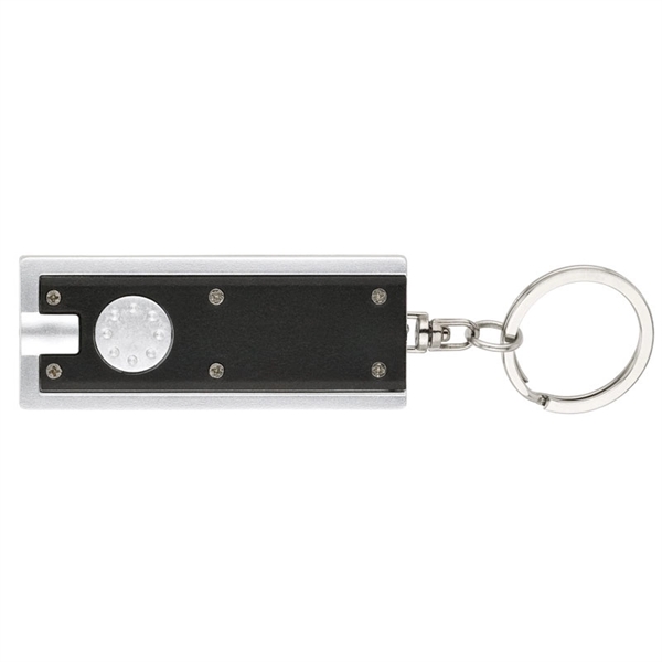 0.38" x 3.75" x 1" Ester plastic keychain with LED flashlight... from ASI 67866 Logomark/Valumark