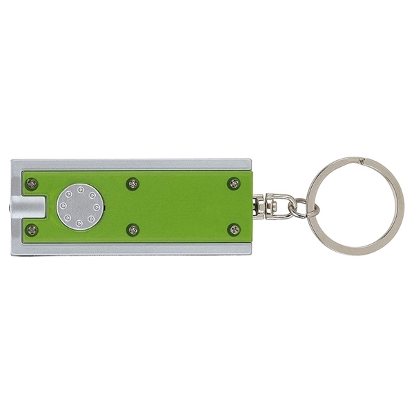0.38" x 3.75" x 1" Ester plastic keychain with LED flashlight... from ASI 67866 Logomark/Valumark