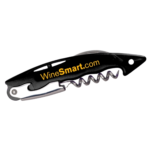 Wine bottle opener with corkscrew and durable cutter blade.... from ASI 52840 Evans Manufacturing