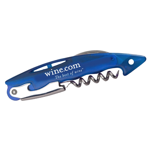 Wine bottle opener with corkscrew and durable cutter blade.... from ASI 52840 Evans Manufacturing