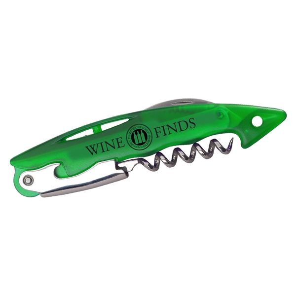 Wine bottle opener with corkscrew and durable cutter blade.... from ASI 52840 Evans Manufacturing