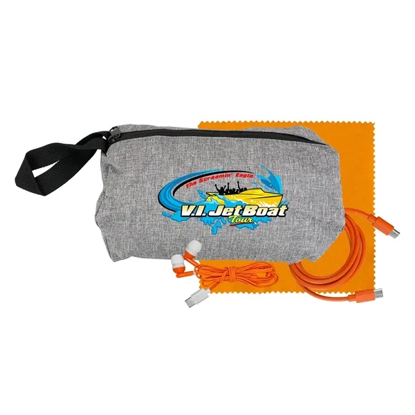 Travel C to C Cable, Ear Bud & Cloth Set... from ASI 30208 A P Specialties / AP Specialties