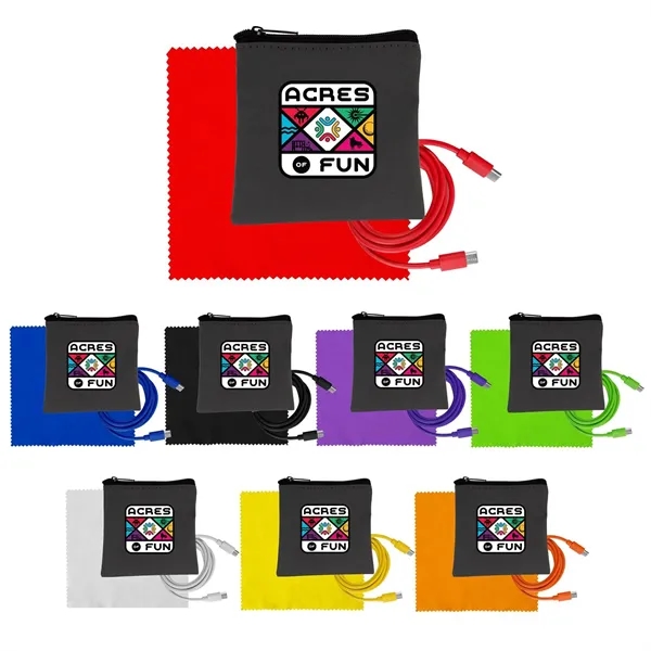 Gray Executive C to C Cable & Cloth Set... from ASI 30208 A P Specialties / AP Specialties