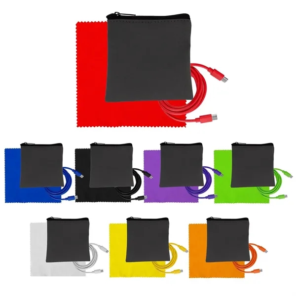 Gray Executive C to C Cable & Cloth Set... from ASI 30208 A P Specialties / AP Specialties