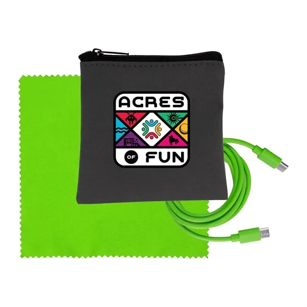 Gray Executive C to C Cable & Cloth Set... from ASI 30208 A P Specialties / AP Specialties